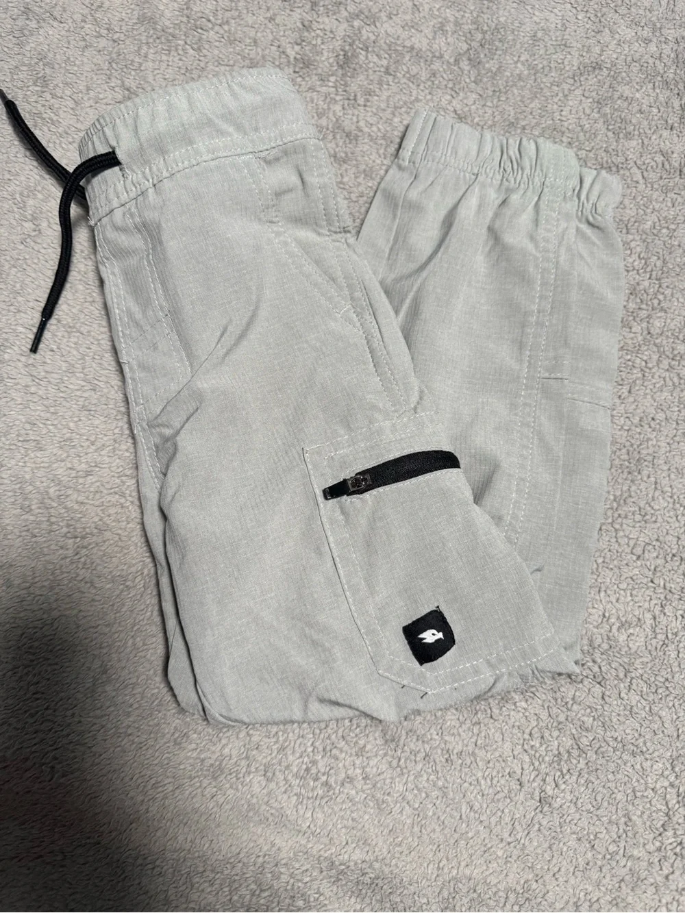 Tony Hawk Light Gray Kids Cargo Joggers with Black Accents